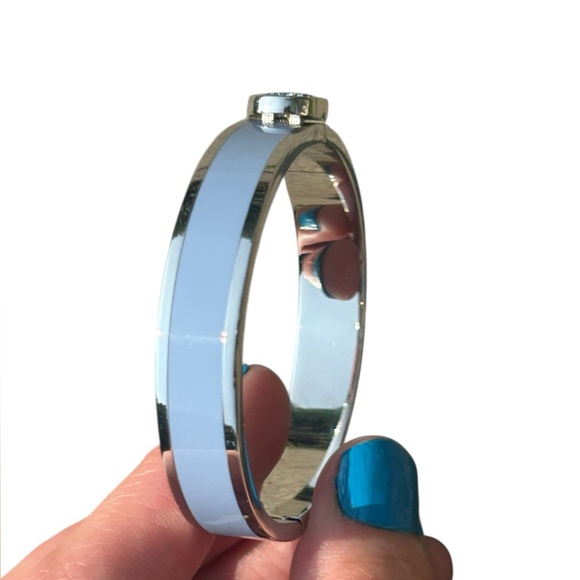 Furla Medallion Hinge Bangle Rhodium Plated With Swarovski Crystals - Picture 15 of 15